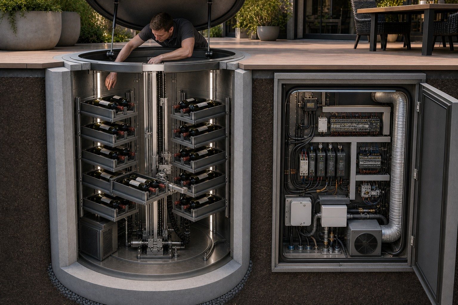 RWC underground installation and service-access concept